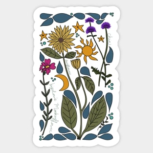 Mountain Wildflowers Illustration Sticker